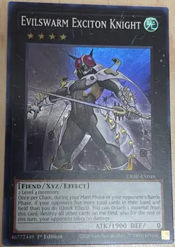 Yugioh! Evilswarm Exciton Knight - CRBR-EN048 - Super Rare - 1st Edition Near Mi - Image 1