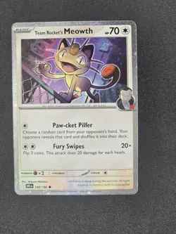 149/182 Team Rocket's Meowth : Cosmo Promo Holo Card : Pokemon TCG - Image 1