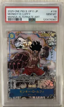 PSA10 Monkey D Luffy Super Parallel Comic Parallel OP11-118 One Piece Card - Image 1