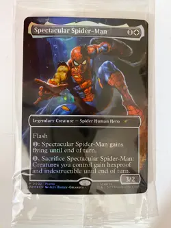 Magic The Gathering Marvel Legends Battle Damage Spectacular Spider-Man card NEW - Image 1