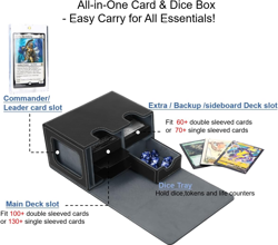 MTG Deck Box for Commander Display with Dice Tray, Double Deck Case Fits 160 Dou - Image 3