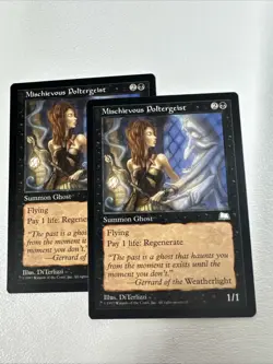 [X2] Mischievous Poltergeist - NM Regular #74 Weatherlight MTG - Image 1