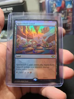 MTG Spirebluff Canal Foil Outlaws of Thunder Junction NM OTJ Magic The Gathering - Image 1