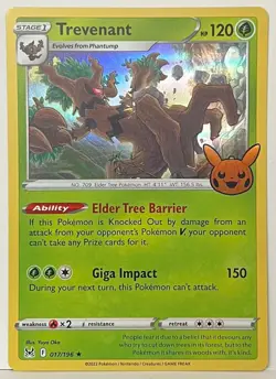 Trevenant 17/196 Trick Or Trade BOOster Stamped Holo Pokemon Trading TCG 2023 NM - Image 1