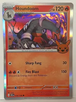 Houndoom 34/198 Trick Or Trade BOOster Stamped Holo Pokemon Trading TCG 2023 NM - Image 1