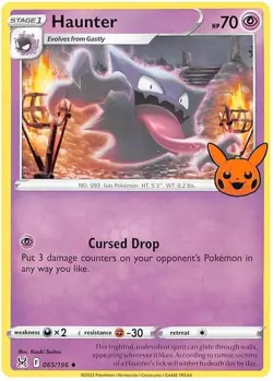 Haunter 065/196 Trick Or Trade BOOster Stamped Non Holo Pokemon Trading TCG 2023 - Image 1