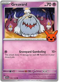 Greavard 104/198 Trick Or Trade BOOster Stamped Non Holo Pokemon TCG 2023 - Image 1