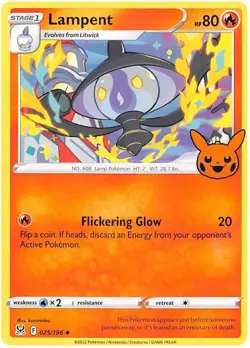 Lampent 025/196 Trick Or Trade BOOster Stamped Non Holo Pokemon Trading TCG 2023 - Image 1