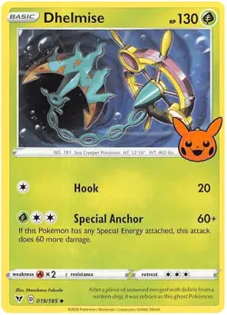 Dhelmise 19/185 Trick Or Trade BOOster Stamped Non Holo Pokemon Trading TCG 2023 - Image 1