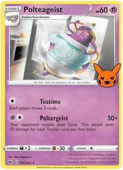 Polteageist 90/202 Trick Or Trade BOOster Stamped Non Holo Pokemon TCG 2023 NM - Image 1