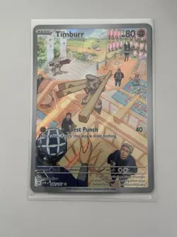 Pokemon Timburr 183/167 Illustration Rare Pokemon TCG Twilight Masquerade 2024 - Image 1