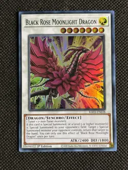 YuGiOh! Black Rose Moonlight Dragon RA03-EN038 Super Rare 1st Edition Near Mint - Image 1