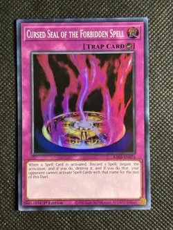 YuGiOh! Cursed Seal of the Forbidden Spell RA03-EN076 Super Rare 1st Edition NM - Image 1
