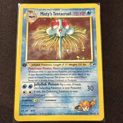 Pokemon TCG Misty's Tentacruel Gym Heroes Holo Rare Card 10/132 1st Edition WOTC - Image 1