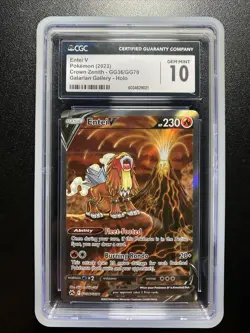 CGC 10 Entei V GG36/GG70 Galarian Gallery Crown Zenith Pokemon Card WITH GUARD - Image 1