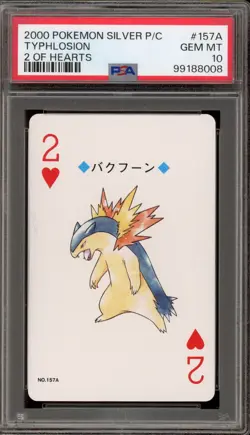 Pokemon Silver Playing Cards Typhlosion 2 of Hearts #157a PSA 10 Gem Mint - Image 1