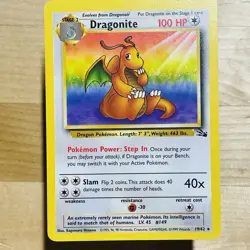 Vintage 1999 Dragonite 19/62 Fossil Set Regular Rare LP English Pokemon Card - Image 1