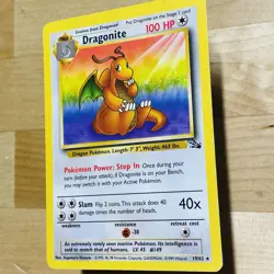 Vintage 1999 Dragonite 19/62 Fossil Set Regular Rare LP English Pokemon Card - Image 3