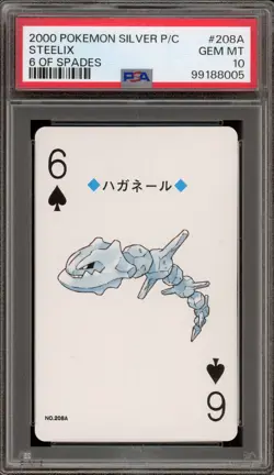 Pokemon Silver Playing Cards Steelix 6 of Spades #208A PSA 10 Gem Mint - Image 1