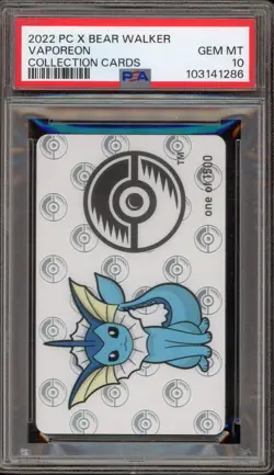 Pokemon Vaporeon P.M. Center X Bear Walker Collection Cards One of 1500 PSA 10 - Image 1