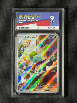 ACE 9 Bulbasaur 143/142 IR Pokemon Card Sv07: Stellar Crown Holo MINT - Image 1