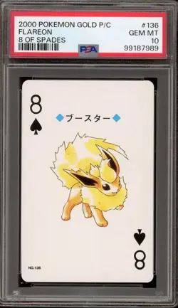 Pokemon Gold Playing Cards Flareon 8 of Spades #136 PSA 10 Gem Mint - Image 1