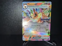 Flareon ex 014 2025 Pokemon Prismatic Evolutions Stamp Promo Holo Rare Card NM+ - Image 1