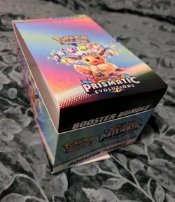 Prismatic Evolutions Booster Bundle Box (EMPTY NO CARDS,SLIGHTLY DAMAGED SEE PIC - Image 1