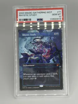 PSA 10 Rhystic Study (Anime Borderless) Wilds of Eldraine: Enchanting Tales - Image 1
