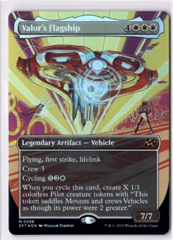 Valor's Flagship NM/M* FOIL BORDERLESS Aetherdrift ENGLISH 0298 mtg -UnltdCards - Image 1
