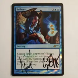 Magic The Gathering - 1x Signed Foil Altered Bribery - Promo - Image 1