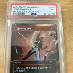 2024 Magic The Gathering Secret Lair Drop Lightning Bolt Rare Foil #1743 PSA 9 - Image 3