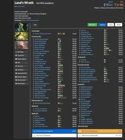 MTG Custom commander deck EDH Obunn, mul daya ancestor Landfall Land's Wrath - Image 2