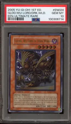 Yu-Gi-Oh! Goldd, We-Lord of Dark World 1st Ed Ultimate Rare EEN-EN024 PSA 10 - Image 1