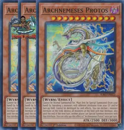 Yugioh! 3x Archnemeses Protos RA03-EN023 Super Rare 1st Ed NM - Image 1