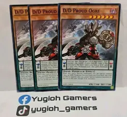 YUGIOH D/D PROUD OGRE X3 COMMON LIGHT PLAYED - Image 1