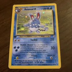 Pokemon TCG Azumarill Neo Genesis Holo Card 2/111 1st Edition Rare - Image 1