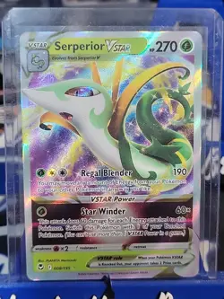 🔥 Pokemon - Serperior VSTAR - 008/195 - SWSH Silver Tempest - Half Art Card 🔥 - Image 1