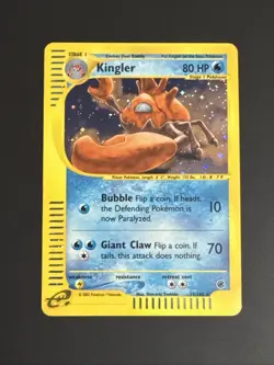 Kingler Holo Rare 15/165 Expedition Pokemon Card WOTC 2002 W/swirl - Image 1