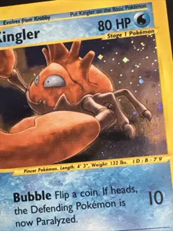 Kingler Holo Rare 15/165 Expedition Pokemon Card WOTC 2002 W/swirl - Image 2