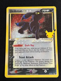 Umbreon Gold Star 2021 Celebrations Classic Collection 17/17 Pokemon Card - Image 1