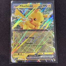 Pokemon TCG Pikachu EX Double Rare Holo Card 028/131 Prismatic Evolutions NM - Image 1