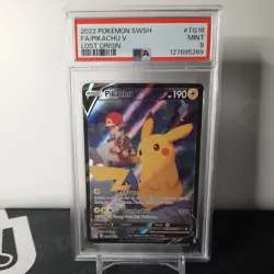Pikachu V TG16/TG30 Swsh11: Lost Origin Trainer Gallery Holo Card PSA 9 Mint - Image 1