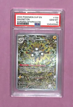 MAGNETON 2024 Pokemon SV Surging Sparks ETB Black Star Promo #159 PSA 10 GEM - Image 1