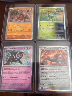 Pokemon TCG English Holo Star Lot of 4 - Ting-Lu, Iron Leaves, Munkidori, Heatra - Image 1