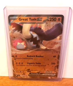 POKEMON GREAT TUSK EX 123/198 DOUBLE RARE SCARLET & VIOLET BASE SET NEAR MINT - Image 3