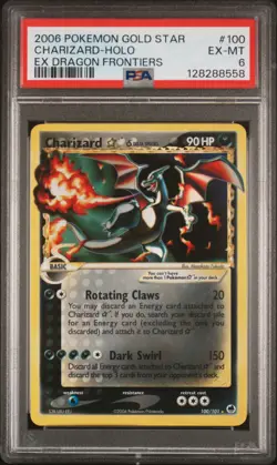 2006 POKEMON EX DRAGON FRONTIERS GOLD STAR #100 CHARIZARD-HOLO PSA 6 - Image 1