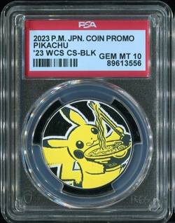 Ramen Pikachu PSA 10 Metal Pokemon Coin 2023 Yokohama Worlds Promo WCS - Image 1
