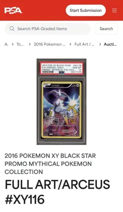 Arceus xy116 pokemon promo PSA 10 - Image 3