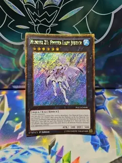 Yugioh - Number 21: Frozen Lady Justice PGL2-EN018 1st Gold Secret Rare NM - Image 1